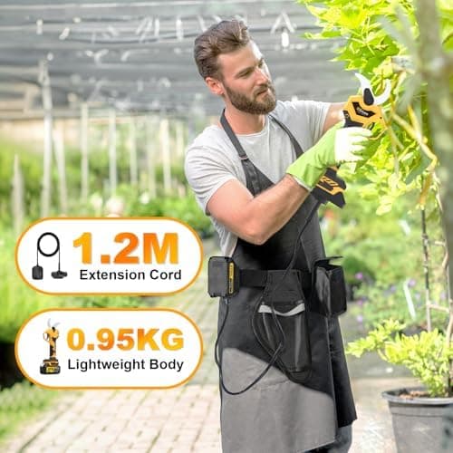 Gisam Elektrische Akkuschnelle Gartenschere 60MM 2 x 4Ah LED Display Akku Rosenschere Heckenbeschneider Einstellbar