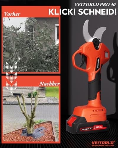 Veitorld Astschere Teleskop, 2000mAh Akku, Teleskopstange 130-245 cm, Geschenk für Männer zu Valentinstag