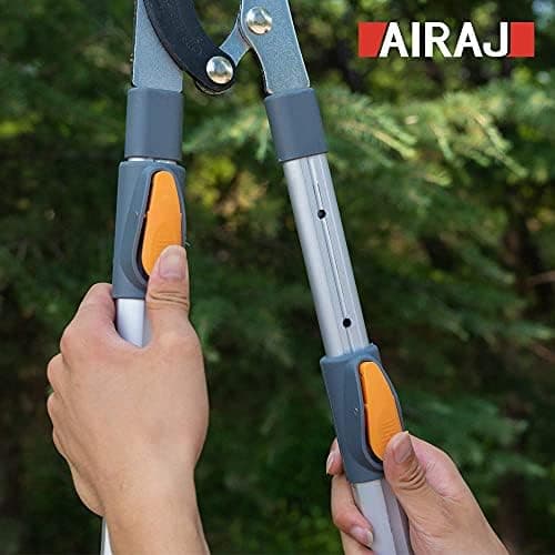 Professional AIRAJ Teleskop AMBOSS-Astschere, Schneidet Dicke Äste, Sechsfach verstellbarer Griff und SK-5 Stahlklinge