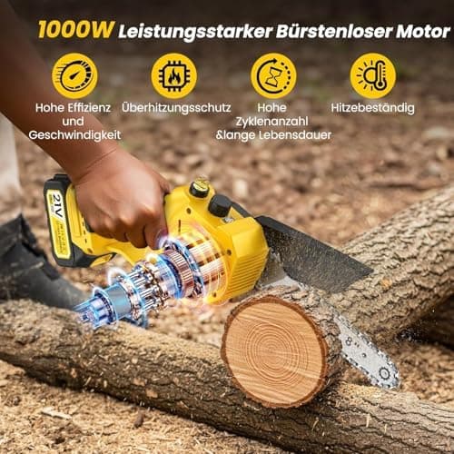 Mini Kettensäge Makita 18V Akku 8000mAh 1000W 8-Zoll & 6-Zoll Automatischer Ölversorgung
