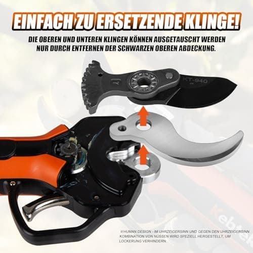 Kebtek Elektrische Gartenschere 40MM - Professionelle Akku Gartenschere 18V, 2Pack 2AH Lithium Batterie