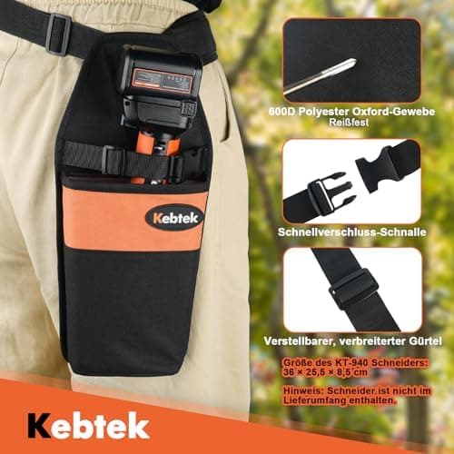 Kebtek Langlebige Werkzeugtasche für Gärtner Verstärkte Version mit Magnetverschluss und Verstellbarer Schnellverschlagu