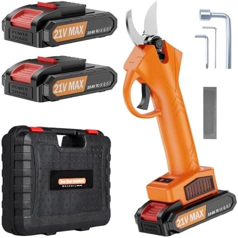 XIAZIR Elektrische Astschere 600W Brushless-Motor, Kabellos für Garten, Obstgarten & Farm 2×21V 2000mAh Akku
