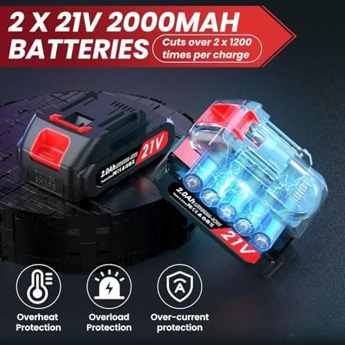Akku Astschere Teleskop 2000mAh 2-In-1 Baumbeschneidung, Verlängerung |5m, 6-10 Arbeitsstunden, LCD Display