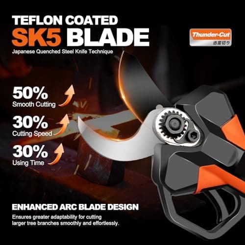 Professionelle Akku-Astschere 33MM Heavy Duty für Profis mit 2Ah Akkus und Bürstenloser Motor