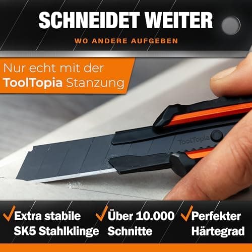 Cuttermesser Klingen 18mm – Premium Ersatz Blades für Teppichmesser – Super scharf und robust I perfekt für universelle