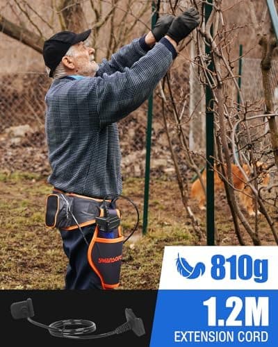 Leise und langlebig: SWANSOFT PRU36 Akku-Astschere, 16,8V 900W 4Ah+2Ah für Präzisen Baumschnitt, Rosenschnitt und Weinre