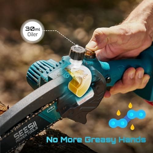 SEESII Akku-Kettensäge 8000mAh 6 Zoll für Gartenarbeiten Handicraftenierte Holzschere