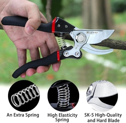 Kynup Profi Gartenschere mit SK-5 Stahl & Sicherungssperre für professionelle Baumwärter