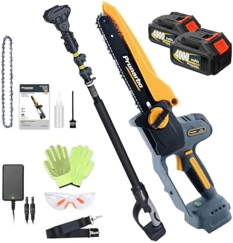 Prunarbo Akku-Kettensäge 900W Brushless PR-E8 - ideal für Gartenarbeit & Heimwerken & Holzbearbeitung 8" 2x |0Ah