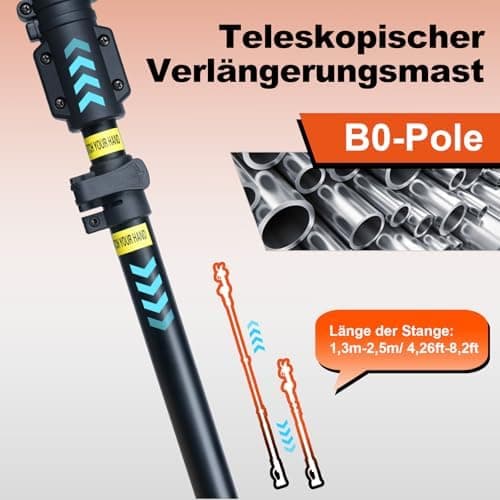 Kebtek Lang Teleskopstiel Verlängerung für B05540 Elektrische Gartenschere - Baumhöhenzugäng und Flexibilität - B0-Pole