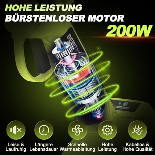 DEWINNER Akku Elektrische Gartenschere – Brushless Motor, SK5 Klinge, 25mm Schnitt, 2x2000mAh Akku, ideal für Bäume, Blu