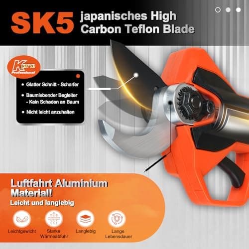 Kebtek Professionelle 2025 NEU Elektrische Gartenschere, 16.8V 30mm Laufzeit 8-10H Sicherheitsschalter, Heavy Duty Garte