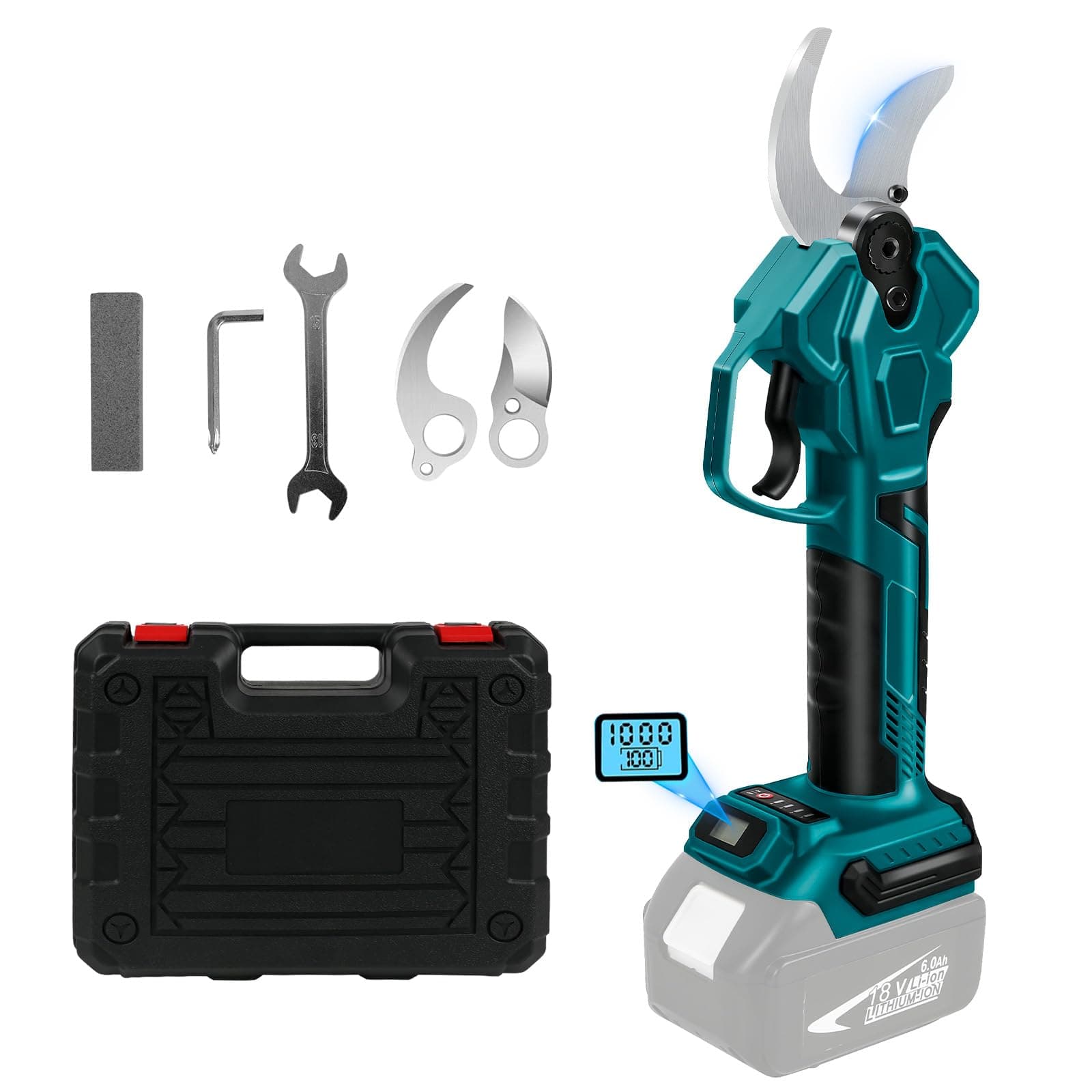Makita 18V Drahtlose Elektrische Gartenschere Akku Astschere mit Bürstenlosen Motor LCD Display für Baumbeschneidung Obs
