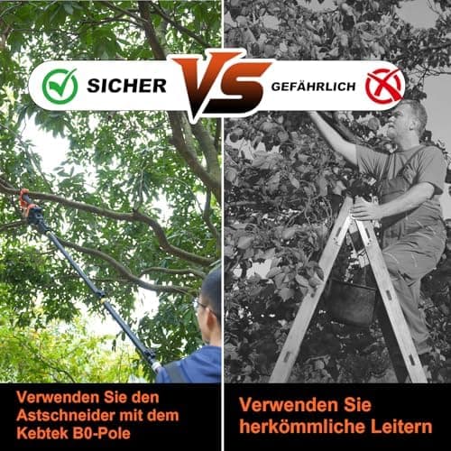 Kebtek Lang Teleskopstiel Verlängerung für B05540 Elektrische Gartenschere - Baumhöhenzugäng und Flexibilität - B0-Pole