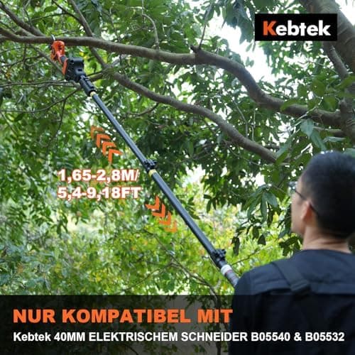 Kebtek Lang Teleskopstiel Verlängerung für B05540 Elektrische Gartenschere - Baumhöhenzugäng und Flexibilität - B0-Pole