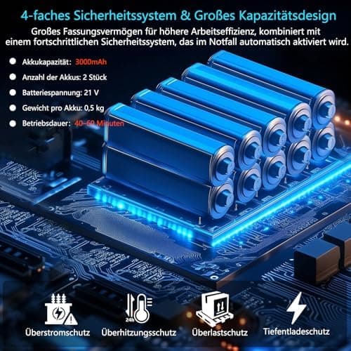 BIAOQINBO Akku Kettensäge, 12 Zoll Tragbar für Gartenarbeiten(Blau)  
BIAOQINBO Akku Kettensäge 21v für Schneiden von Äs