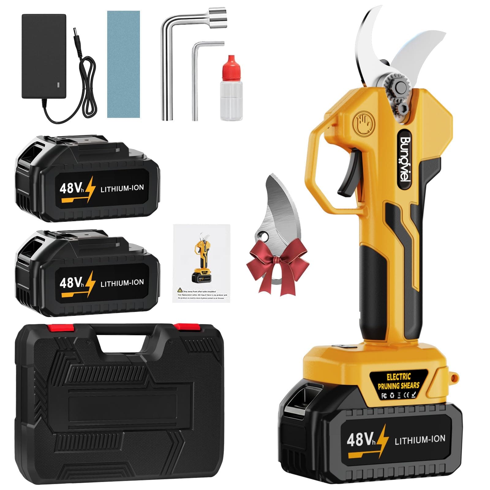 Akku Astschere mit 600W Motor - 2 x 21V 4000mAh Akkus - Geschenk für Männer und Frauen zu Valentinstag  
Bürstenlose Gar